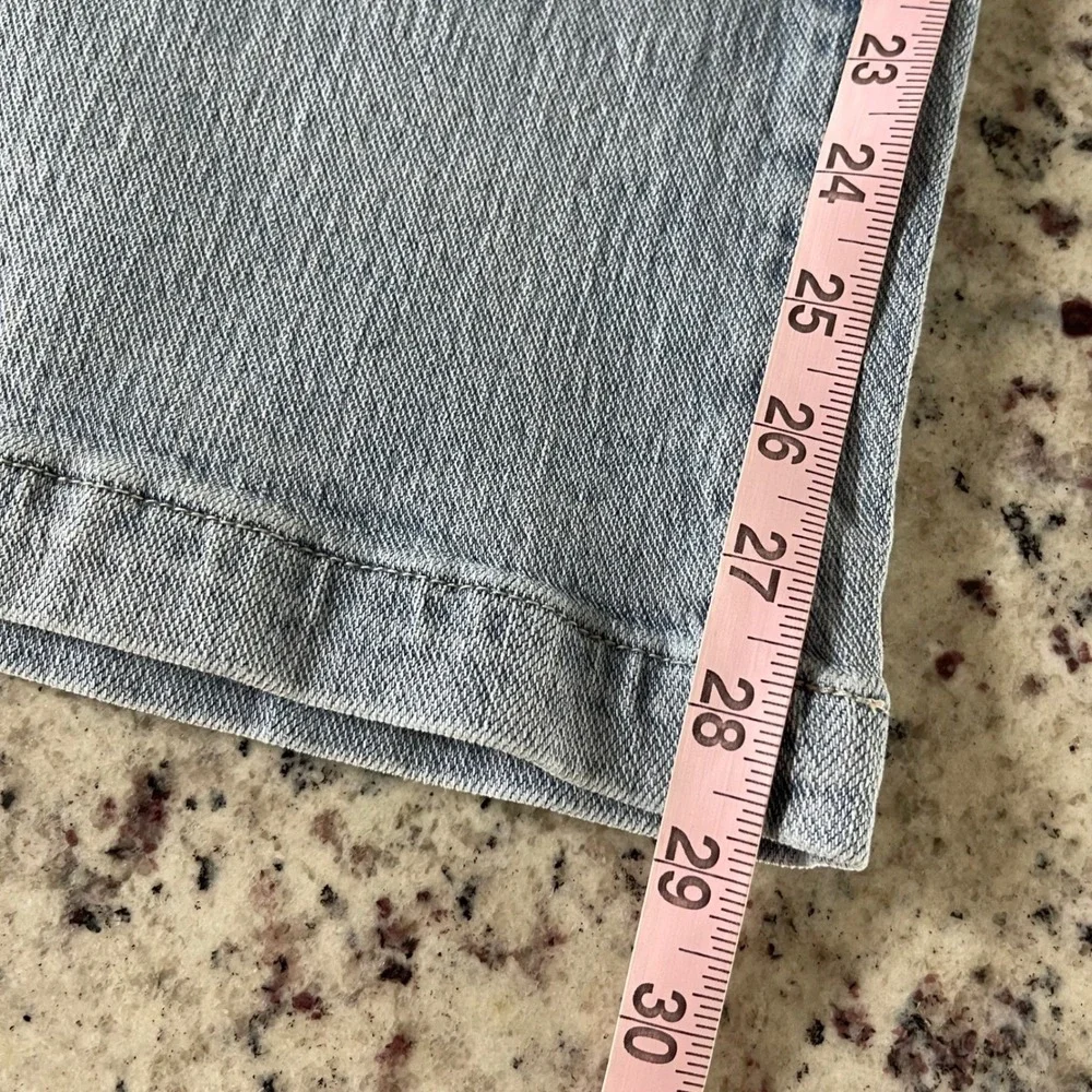Bohme Wide Leg Jeans Womens‎ 30 Light Wash Pinstripe Patch Utility FL2112HR-BH